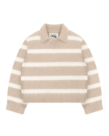 Reavan Caffé Latte Alpaca Polo Knit (8)