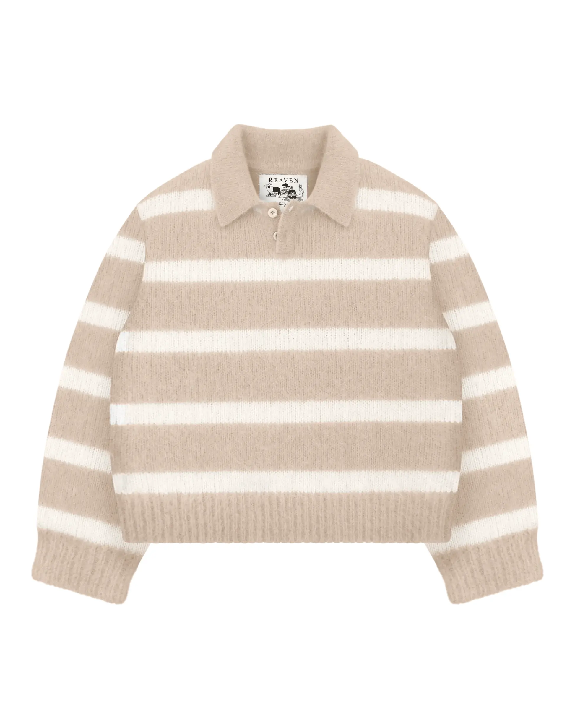 Reavan Caffé Latte Alpaca Polo Knit (8) Reavan Caffé Latte Alpaca Polo Knit (8)