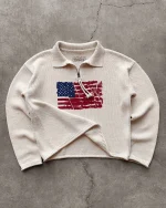 Reavan Cream Riot Half Zip Polo (1)