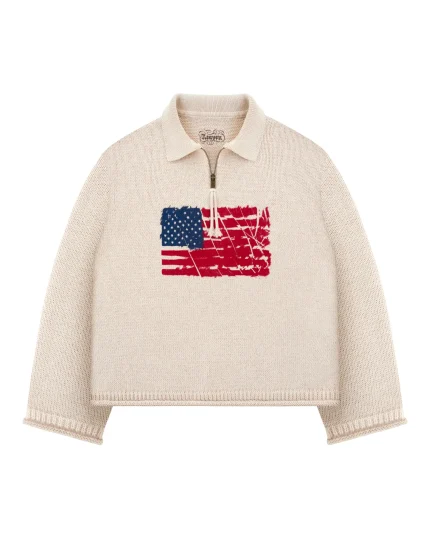 Reavan Cream Riot Half Zip Polo (5)