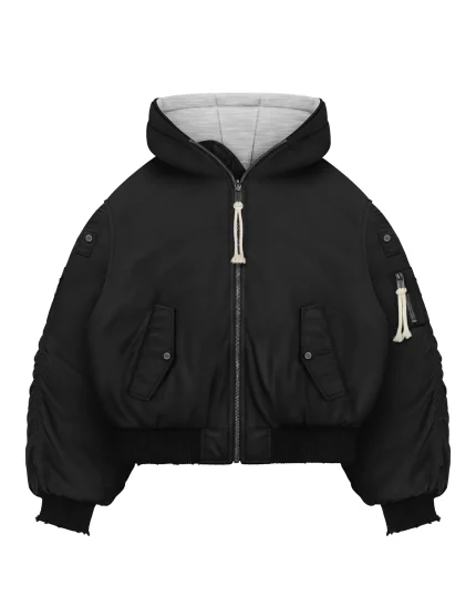 Reaven Black Fur Bomber Jacket Pre Order (12)