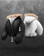 Reaven Black Fur Bomber Jacket Pre Order (5)