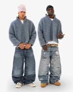 Reaven Fog Blue Wool Fleece (5)