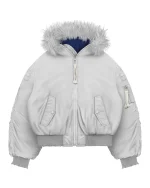 Reaven Grey Fur Bomber Jacket PRE ORDER (1)