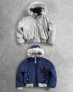 Reaven Grey Fur Bomber Jacket PRE ORDER (4)