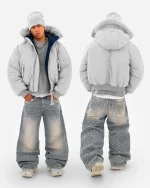 Reaven Grey Fur Bomber Jacket PRE ORDER (5)
