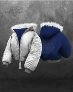 Reaven Grey Fur Bomber Jacket PRE ORDER (6)