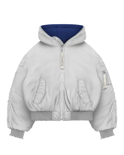 Reaven Grey Fur Bomber Jacket PRE ORDER (9)
