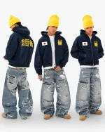 Reaven Navy Run Tha Streetz Zip Hoodie (8)