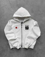 Reaven White Run Tha Streetz Zip Hoodie (5)