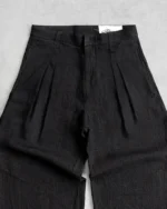 Reaven Black Linen Pleated Jorts (5)