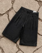 Reaven Black Linen Pleated Jorts (6)