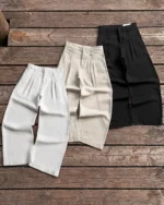 Reaven Black Linen Pleated Pants (2)