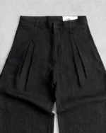 Reaven Black Linen Pleated Pants (4)