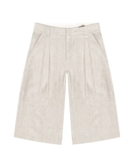 Reaven Natural Linen Pleated Jorts (1)