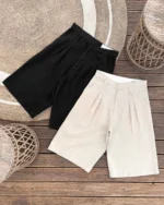 Reaven Natural Linen Pleated Jorts (2)
