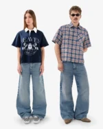 Reaven Washed Blue Bootcut Denim Jeans (8)