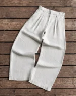 Reaven White Linen Pleated Pants (3)