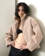 Reaven Shearling Jacket Earth Sand (7)