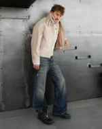 Reaven Shearling Jacket Earth Sand (8)