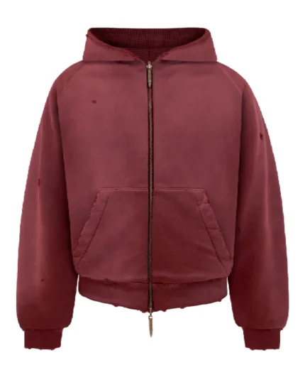 reaven thermal zip hoodie burgundy (1)