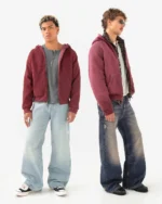 reaven thermal zip hoodie burgundy (8)
