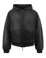reaven thermal zip hoodie washed black (1)