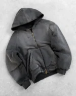 reaven thermal zip hoodie washed black (3)